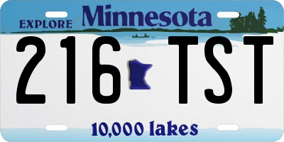 MN license plate 216TST