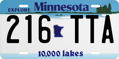 MN license plate 216TTA