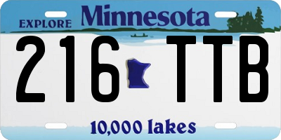 MN license plate 216TTB