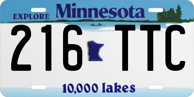 MN license plate 216TTC