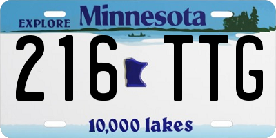 MN license plate 216TTG