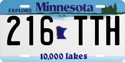MN license plate 216TTH