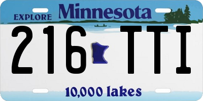MN license plate 216TTI