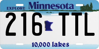 MN license plate 216TTL
