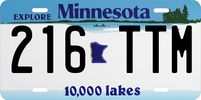 MN license plate 216TTM