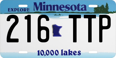 MN license plate 216TTP
