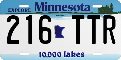 MN license plate 216TTR