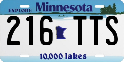 MN license plate 216TTS