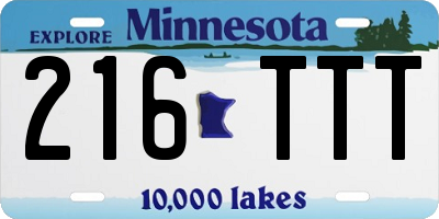 MN license plate 216TTT