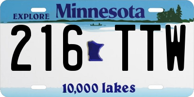 MN license plate 216TTW