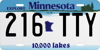 MN license plate 216TTY