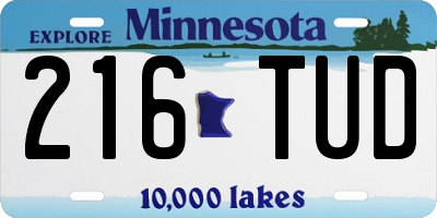 MN license plate 216TUD