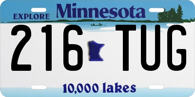MN license plate 216TUG