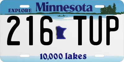 MN license plate 216TUP