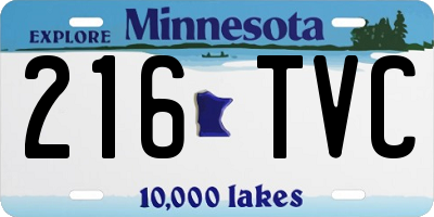 MN license plate 216TVC