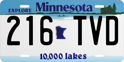 MN license plate 216TVD