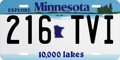 MN license plate 216TVI