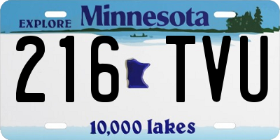 MN license plate 216TVU