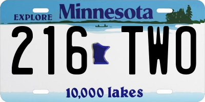 MN license plate 216TWO