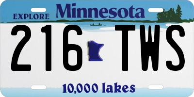 MN license plate 216TWS