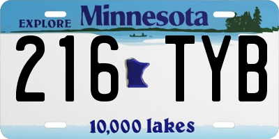 MN license plate 216TYB