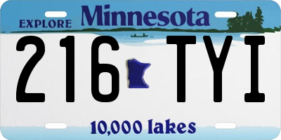MN license plate 216TYI