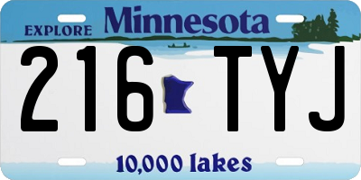 MN license plate 216TYJ