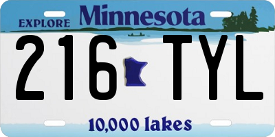 MN license plate 216TYL