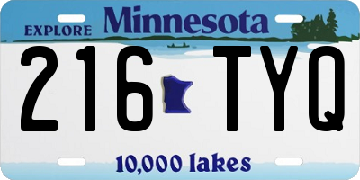 MN license plate 216TYQ