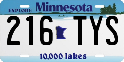MN license plate 216TYS