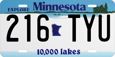 MN license plate 216TYU