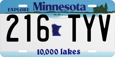 MN license plate 216TYV