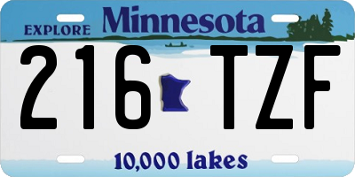 MN license plate 216TZF