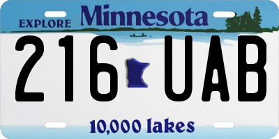 MN license plate 216UAB