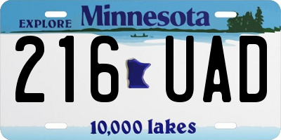 MN license plate 216UAD