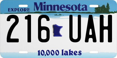 MN license plate 216UAH
