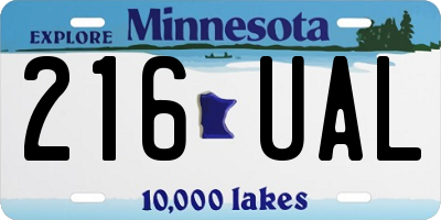 MN license plate 216UAL