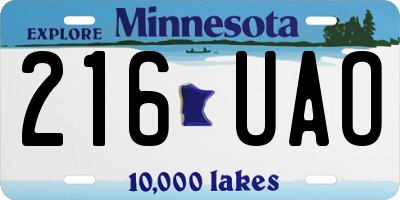MN license plate 216UAO