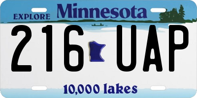 MN license plate 216UAP