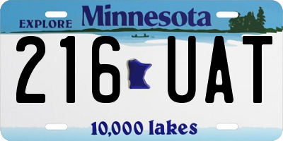 MN license plate 216UAT