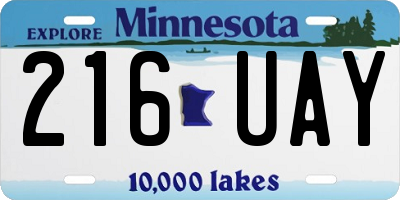 MN license plate 216UAY