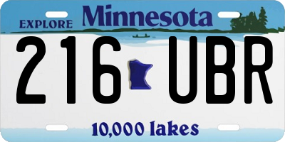 MN license plate 216UBR