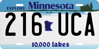 MN license plate 216UCA
