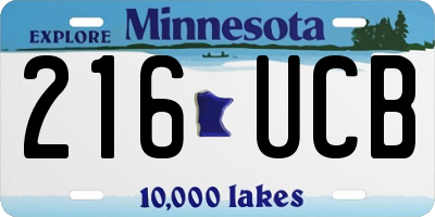 MN license plate 216UCB