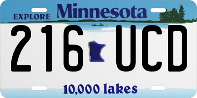 MN license plate 216UCD