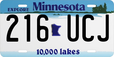 MN license plate 216UCJ