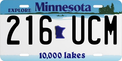 MN license plate 216UCM