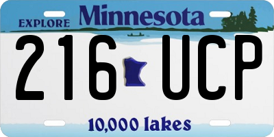 MN license plate 216UCP