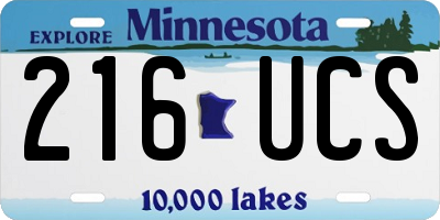 MN license plate 216UCS