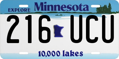 MN license plate 216UCU